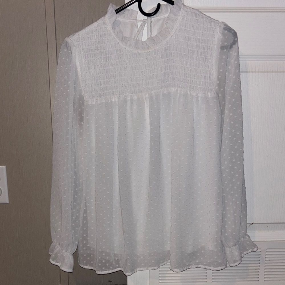 Elegant White Sheer Blouse